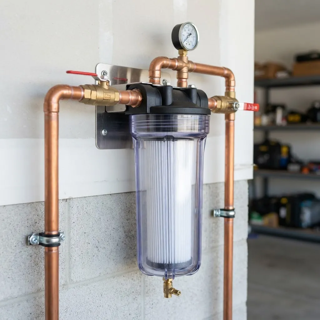 Pre-sediment filter in a Big Blue housing